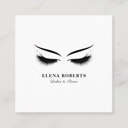 まばたき&まばゆのメイクアップアーティスト スクエア名刺 (正面)