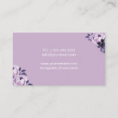 まばたき&まばらエレガントパープルメイクアップアーティスト 名刺 (裏面)