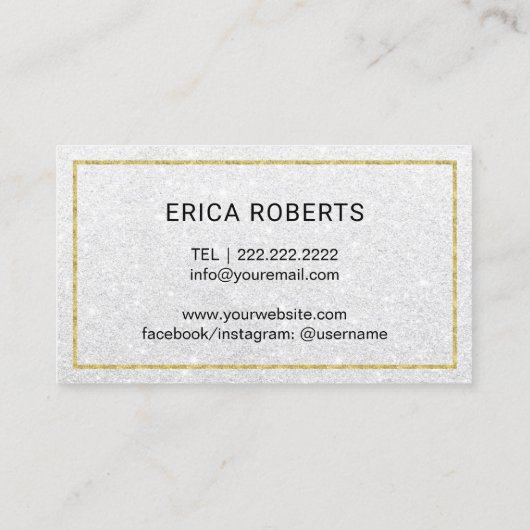 まばたき&ブロウズメイクアップアーティストシルバーグリッターフローラ 名刺 (裏面)