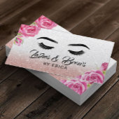 まばたき&ブロウズメイクアップアーティストシルバーグリッターフローラ 名刺