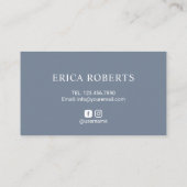 まばたき&ブロウズメイクアップアーティストダスティブルータイポグラフィ 名刺 (裏面)