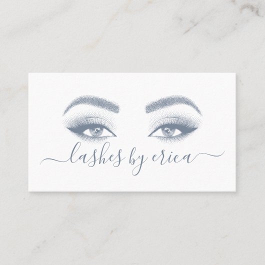 まばたき&ブロウズメイクアップアーティストダスティブルータイポグラフィ 名刺 (正面)
