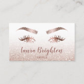 まばたき&ブロウズメイクアップアーティストバラ金ゴールドグリッター 名刺 (正面)