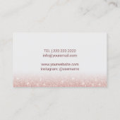 まばたき&ブロウズメイクアップアーティストバラ金ゴールドグリッター 名刺 (裏面)