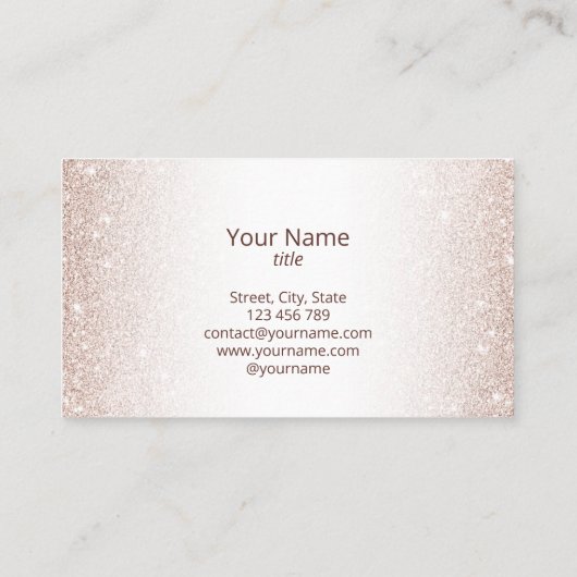 まばたき&ブロウズメイクアップアーティストバラ金ゴールドグリッター 名刺 (裏面)