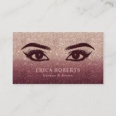まばたき&ブロウズメイクアップアーティストバラ金ゴールド グラデーション 名刺 (正面)