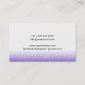 まばたき&ブロウズメイクアップアーティストパープルグリッター 名刺 (裏面)