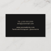 まばたき&ブロウズメイクアップアーティストブラック&金ゴールド 名刺 (裏面)