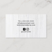 まばたき&ブロウズメイクアップアーティストミニマルエレガントリスト 名刺 (裏面)