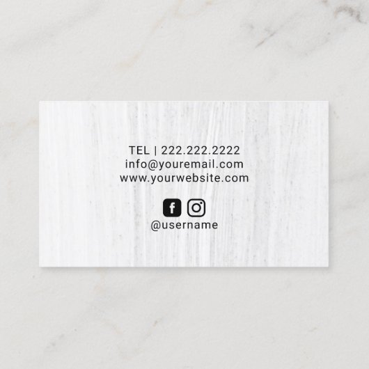 まばたき&ブロウズメイクアップアーティストミニマルエレガントリスト 名刺 (裏面)