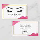 まばたき&ブロウズメイクアップアーティストモダン美しいサロン 名刺 (正面/裏面)