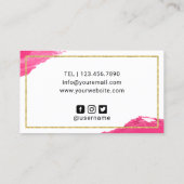 まばたき&ブロウズメイクアップアーティストモダン美しいサロン 名刺 (裏面)