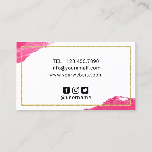 まばたき&ブロウズメイクアップアーティストモダン美しいサロン 名刺 (裏面)