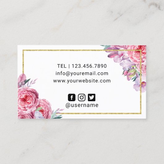 まばたき&ブロウズメイクアップアーティスト赤面美しいフローラ 名刺 (裏面)