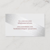 まばたき&ブロウズメイクアーティストシルバーモダンストライプ 名刺 (裏面)