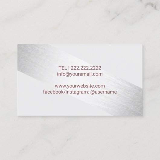 まばたき&ブロウズメイクアーティストシルバーモダンストライプ 名刺 (裏面)