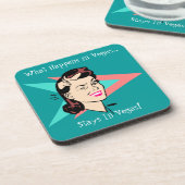 まばたきGalのおもしろいのベガスのユーモアをまばたきさせるコースターのヴィンテージ コースター (左側)