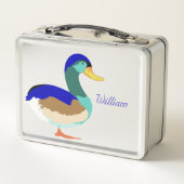 まばゆいアヒル：ワドルスタイル切り出し メタルランチボックス (裏面)