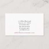 まばゆいエレガンスフローラ名刺,マゼンタ 名刺 (裏面)