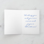 まばゆいクリスマススターグリーティングカード、青 シーズンカード (内部)