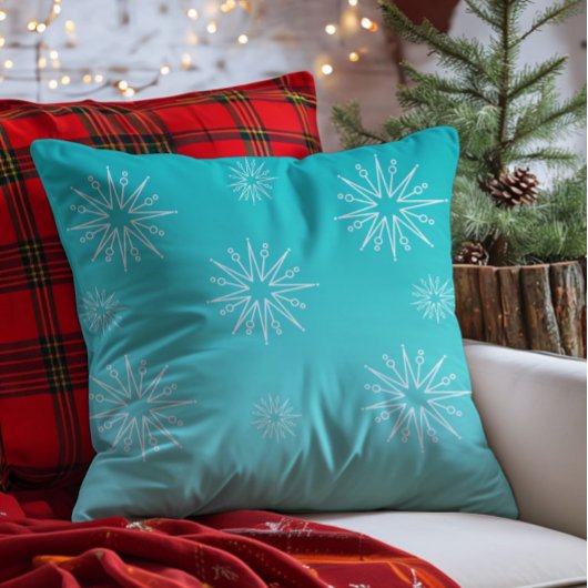 まばゆいクリスマススターズ枕、アクア クッション