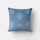 まばゆいクリスマススター枕、青 クッション (正面)