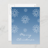 まばゆいクリスマススター葉書、青 シーズンポストカード (正面/裏面)