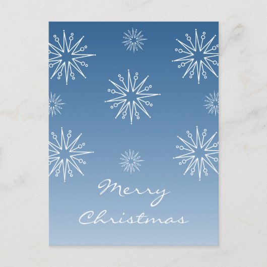 まばゆいクリスマススター葉書、青 シーズンポストカード (正面)