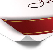 まばゆいクリスマスレッドゴールデン&ホワイトスノーフレーク ポスター (角)