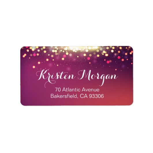 まばゆいグラマー金ゴールドグリッタースパークルドット ラベル (正面)