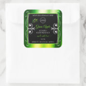 まばゆいグリーン黒製品ラベルジュエリーロゴ スクエアシール (バッグ)