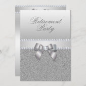 まばゆいシルバーの退職パーティー 招待状 (正面/裏面)