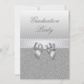 まばゆいシルバー卒業式パーティー 招待状 (正面)