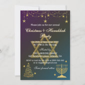 まばゆいスターズクリスマスハヌカーパーティの招待状 招待状 (正面)