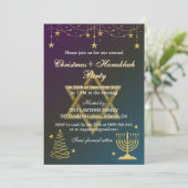 まばゆいスターズクリスマスハヌカーパーティの招待状 招待状 (スタンド正面)