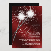 まばゆいスパークラーズニューイヤーイブパーティの招待状 招待状 (正面/裏面)