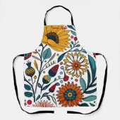 まばゆいデイジー喜び:フローラファッション お気に入りの エプロン (正面)