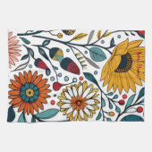 まばゆいデイジー喜び:フローラファッション お気に入りの キッチンタオル (横)