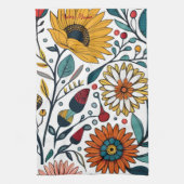 まばゆいデイジー喜び:フローラファッション お気に入りの キッチンタオル (縦)