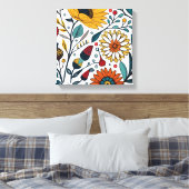 まばゆいデイジー喜び：フローラファッション お気に入りの キャンバスプリント (インサイチュ (寝室))