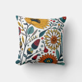 まばゆいデイジー喜び：フローラファッション お気に入りの クッション (正面)