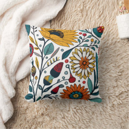 まばゆいデイジー喜び：フローラファッション お気に入りの クッション