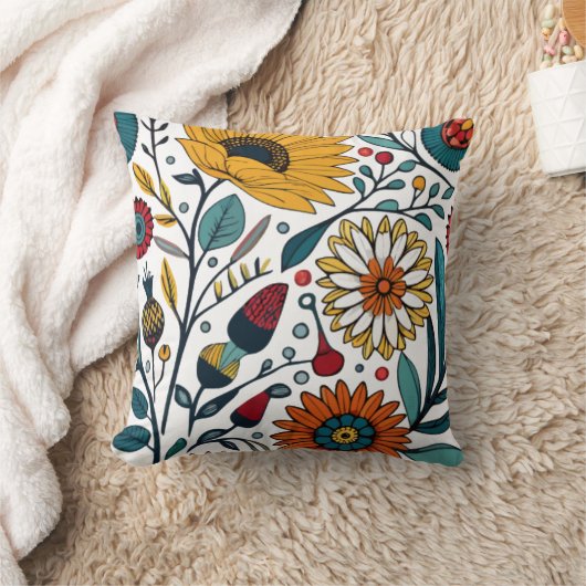 まばゆいデイジー喜び：フローラファッション お気に入りの クッション (ブランケット)