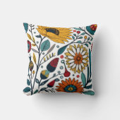 まばゆいデイジー喜び：フローラファッション お気に入りの クッション (正面)