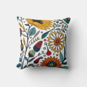 まばゆいデイジー喜び：フローラファッション お気に入りの クッション (正面)