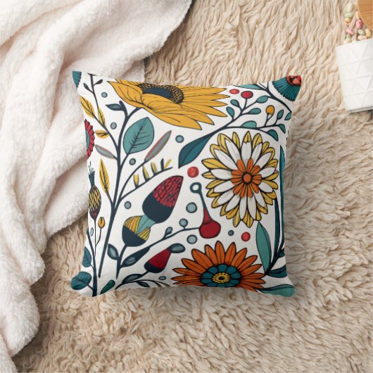 まばゆいデイジー喜び:フローラファッション お気に入りの クッション (ブランケット)