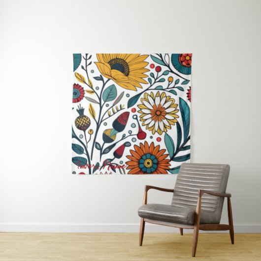 まばゆいデイジー喜び:フローラファッション お気に入りの タペストリー (インサイチュ)