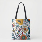 まばゆいデイジー喜び：フローラファッション お気に入りの トートバッグ (正面)