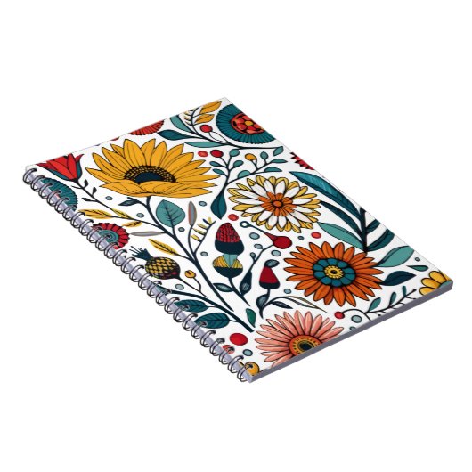 まばゆいデイジー喜び:フローラファッション お気に入りの ノートブック (右側)