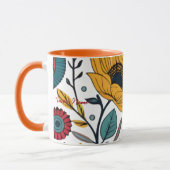 まばゆいデイジー喜び：フローラファッション お気に入りの マグカップ (左)